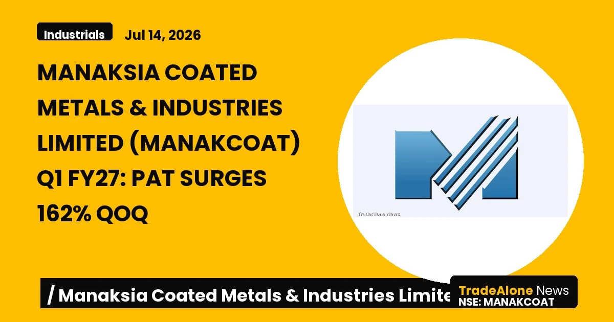 Manaksia Coated Metals & Industries Limited Q1 FY27 Results