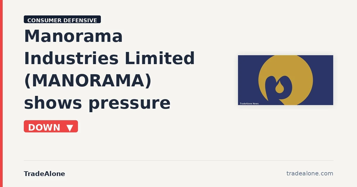 Manorama Industries Limited MANORAMA falls 5% intraday