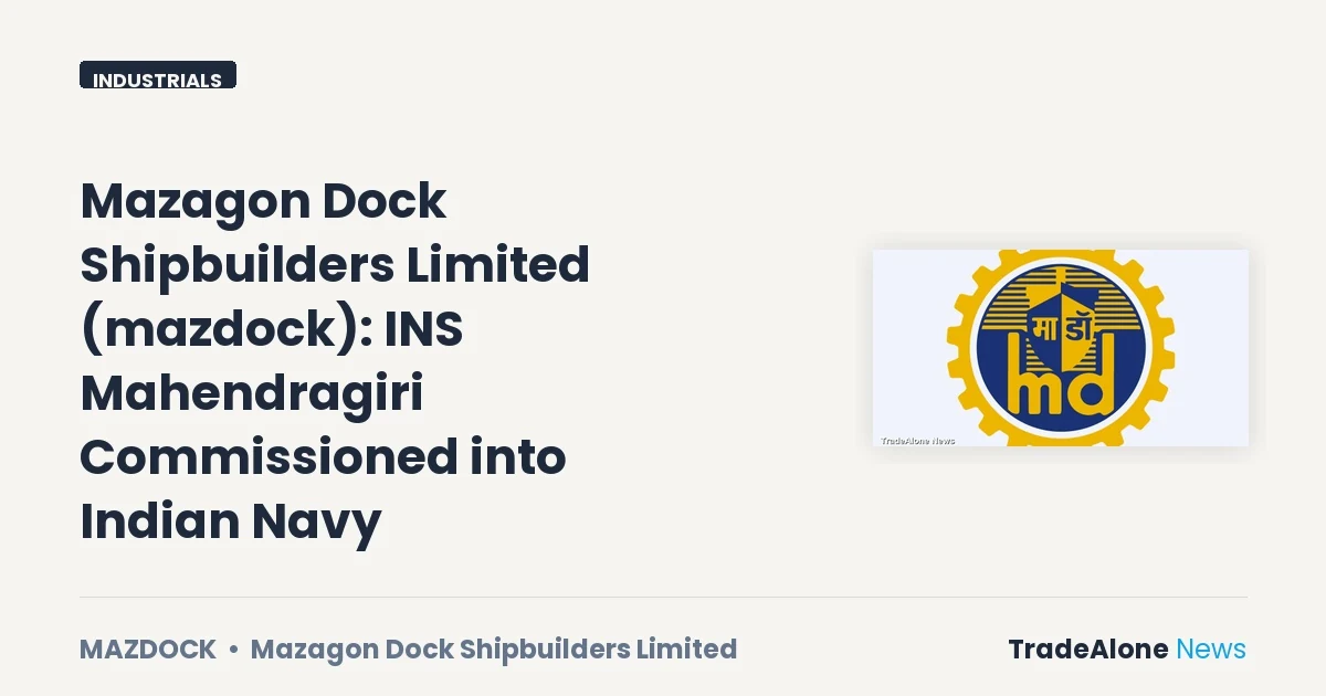 Mazagon Dock Shipbuilders Limited Mazdock July 2026 Event