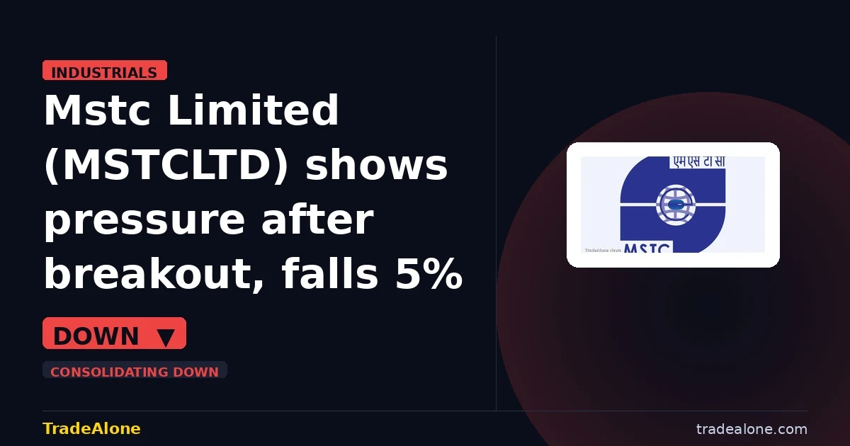 Mstc Limited MSTCLTD shows pressure after breakout