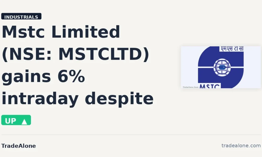 Mstc Limited MSTCLTD gains 6% intraday despite breakdown