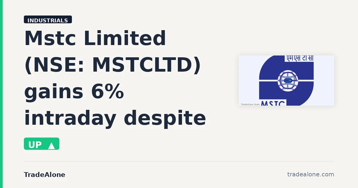 Mstc Limited MSTCLTD gains 6% intraday despite breakdown