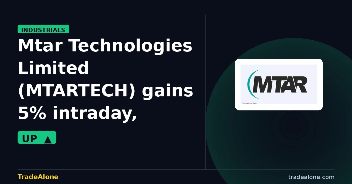 Mtar Technologies Limited MTARTECH gains 5% intraday