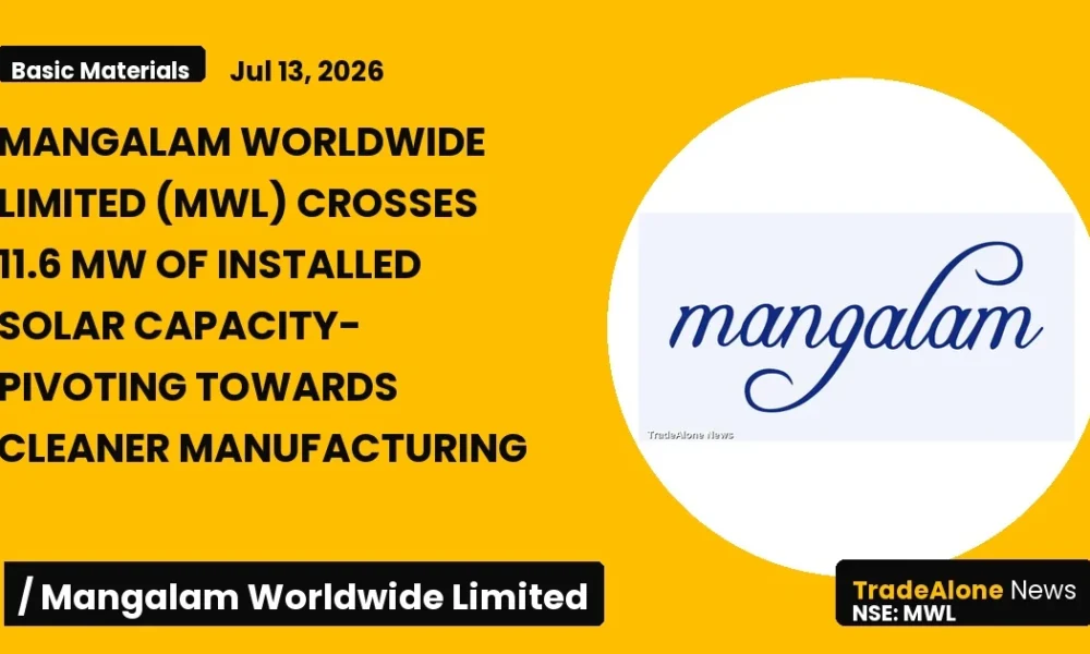 Mangalam Worldwide Limited MWL 11.6 MW Solar Capacity