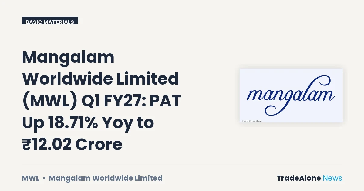 Mangalam Worldwide Limited MWL Q1 FY27 Results