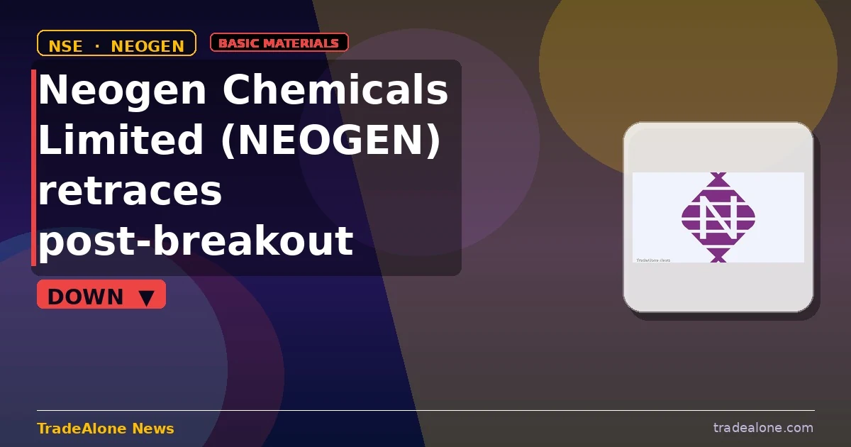 Neogen Chemicals Limited NEOGEN pulls back from breakout highs