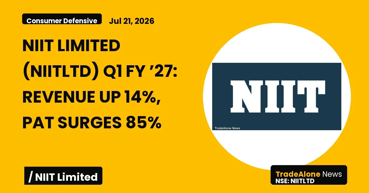 Niit Limited Niitltd Q1 FY27 Results