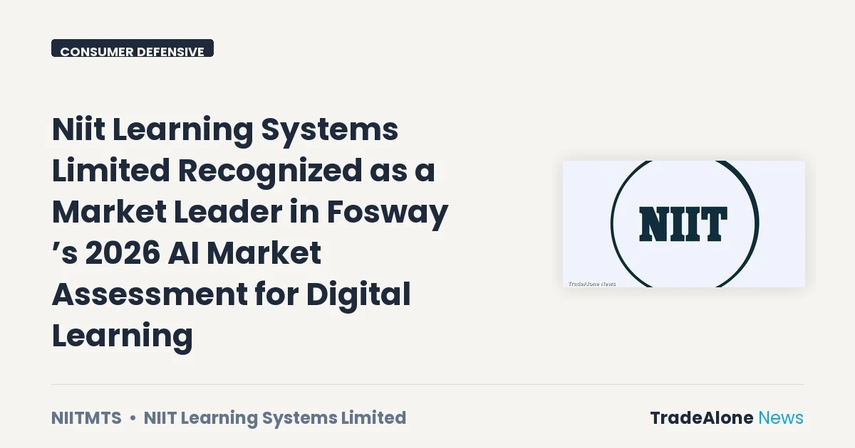 Niit Learning Systems Limited Niitmts 2026 AI Market Leader