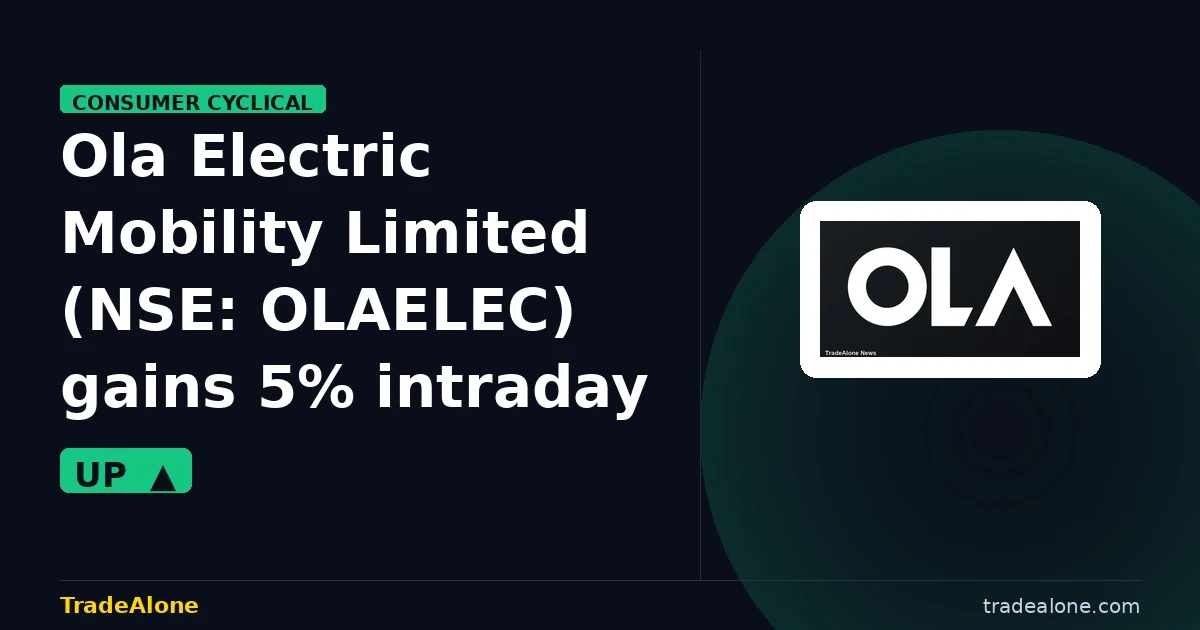 Ola Electric Mobility Limited OLAELEC gains 5% intraday