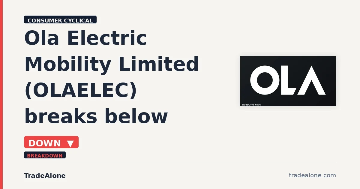Ola Electric Mobility Limited OLAELEC breaks below support