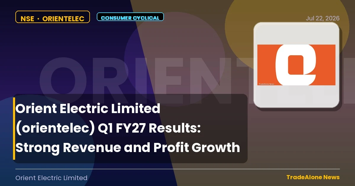 Orient Electric Limited Orientelec Q1 FY27 Results