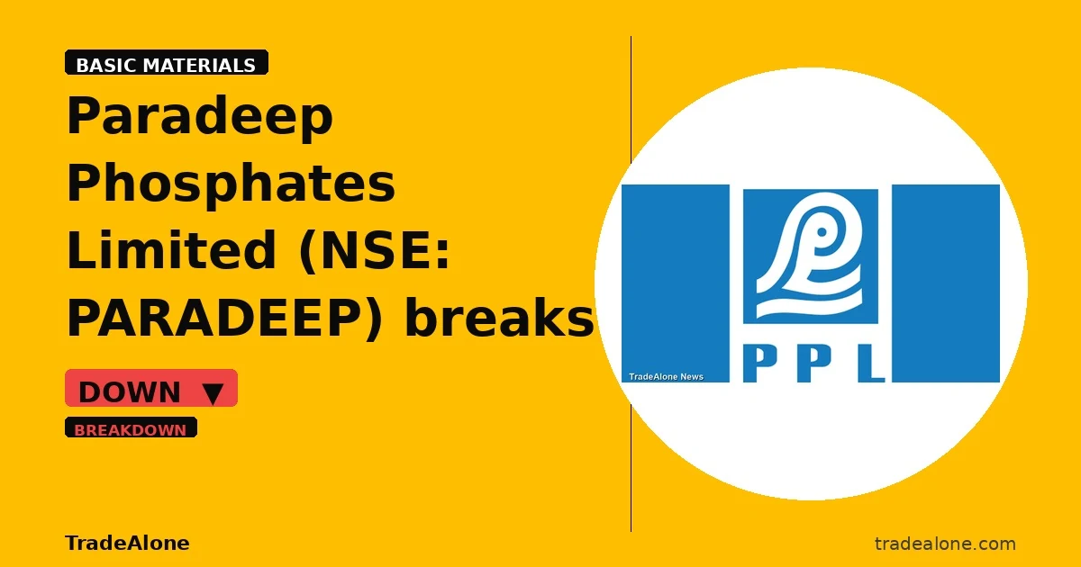 Paradeep Phosphates Limited PARADEEP breaks below support