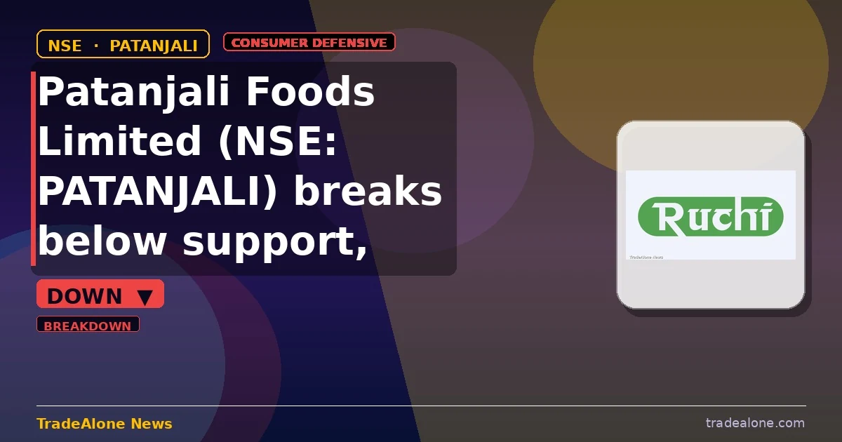 Patanjali Foods Limited NSE: PATANJALI breaks below support