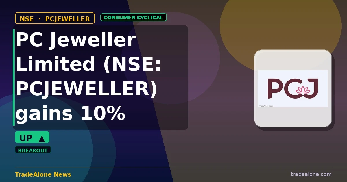 PC Jeweller Limited NSE: PCJEWELLER gains 10% intraday