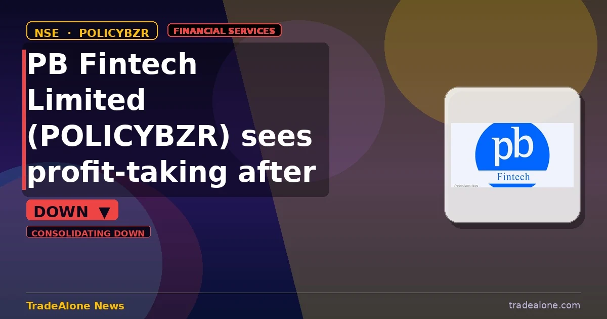 PB Fintech Limited POLICYBZR stock down 5% intraday