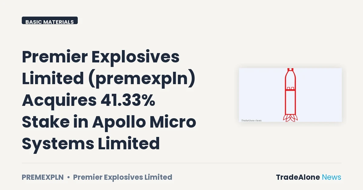 Premier Explosives Limited Premexpln Q3 2026 Acquisition