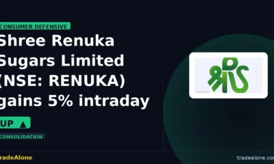 Shree Renuka Sugars Limited NSE: RENUKA gains 5% intraday