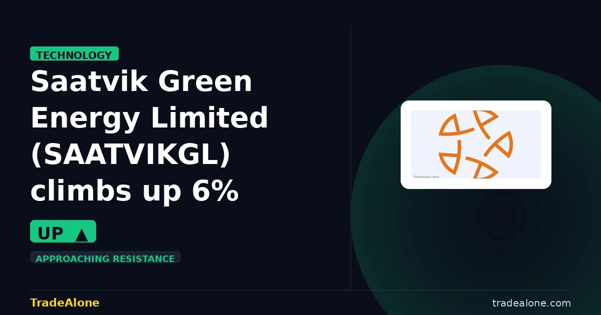 Saatvik Green Energy Limited SAATVIKGL climbs nears resistance