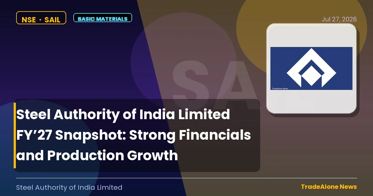 Steel Authority of India Limited SAIL FY27 Snapshot