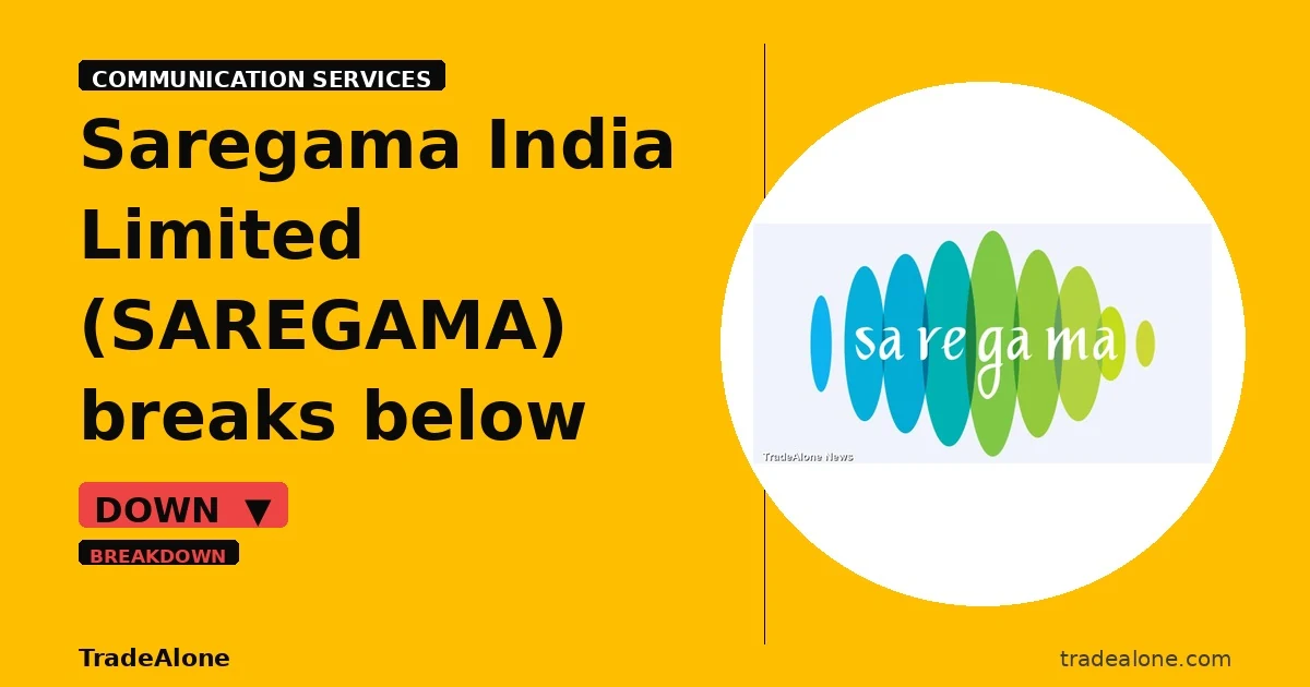 Saregama India Limited SAREGAMA breaks below support