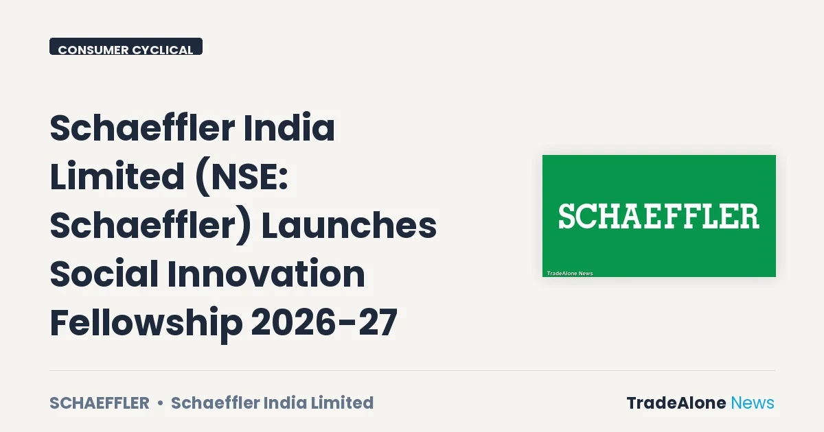 Schaeffler India Limited Schaeffler Social Innovation Fellowship 2026