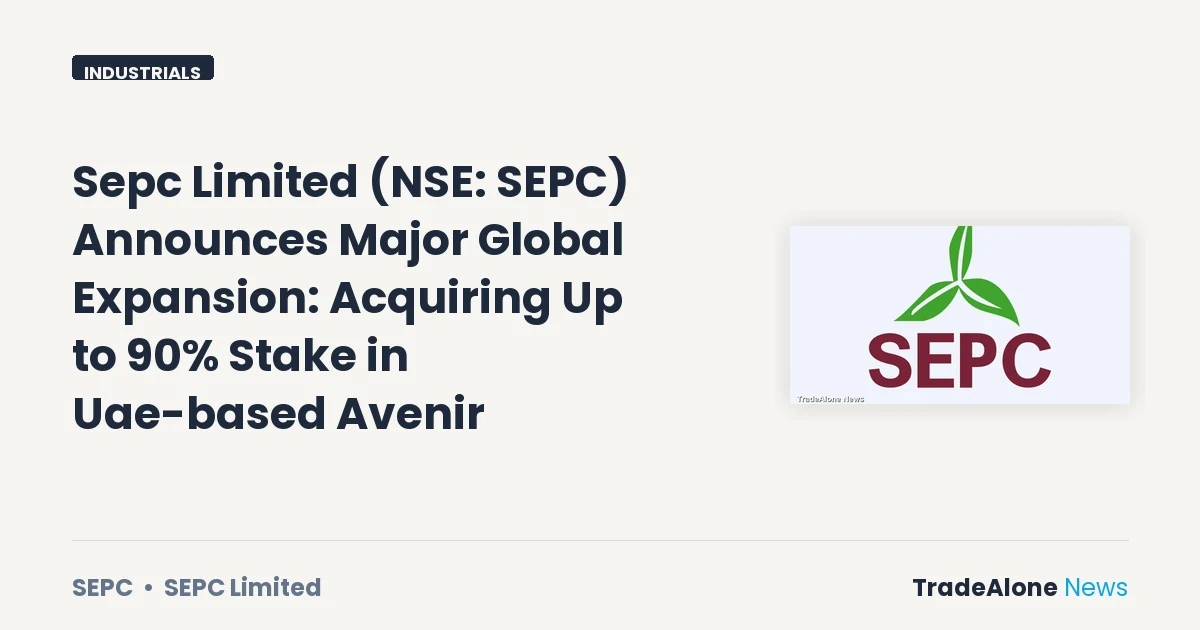 Sepc Limited NSE SEPC Global Expansion Avenir