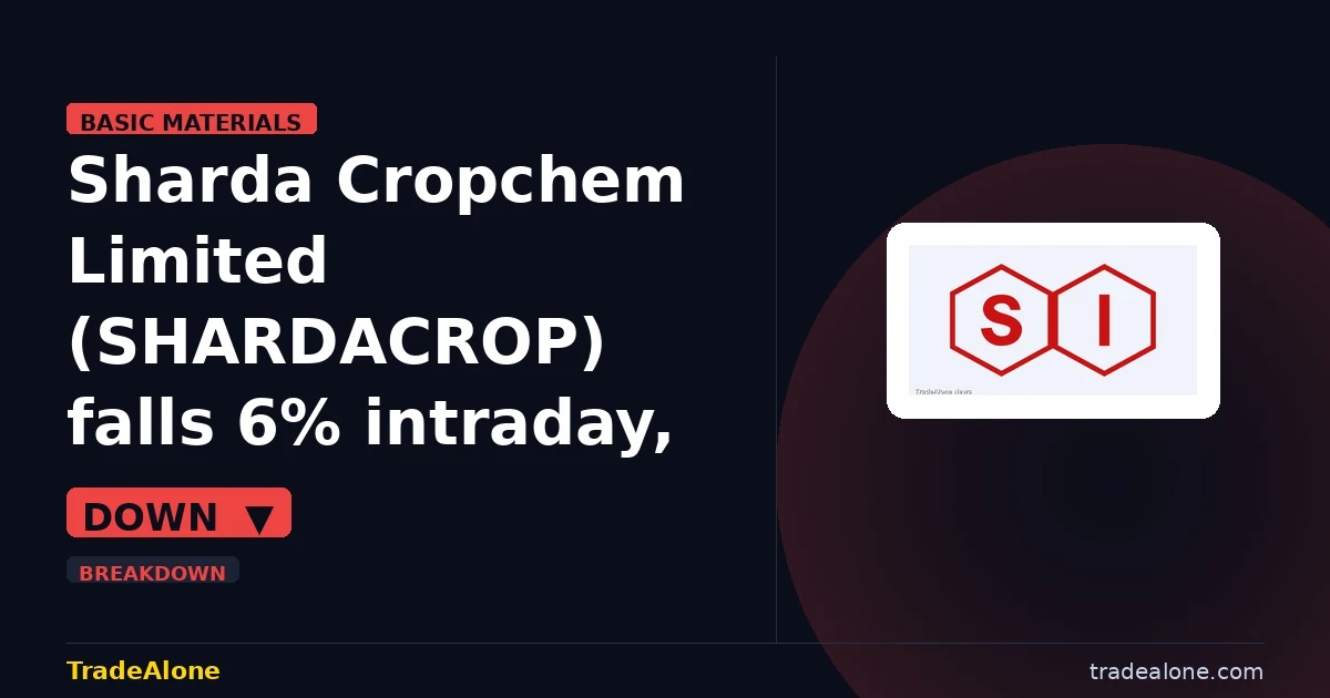 Sharda Cropchem Limited SHARDACROP falls 6% breaks below support