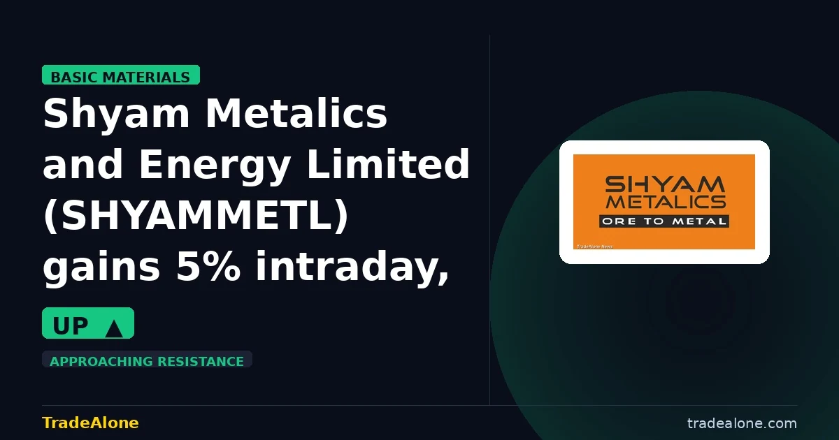 Shyam Metalics and Energy Limited SHYAMMETL gains 5% intraday