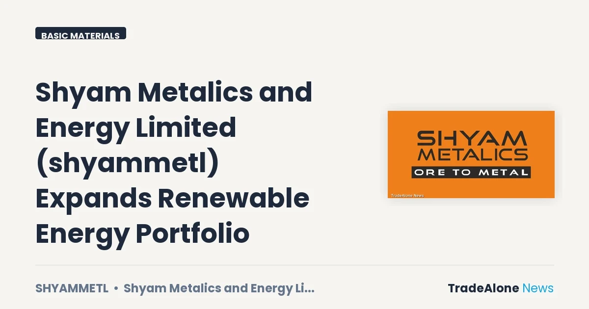 Shyam Metalics and Energy Limited Shyammetl 8.90 MW Solar Power July 2026