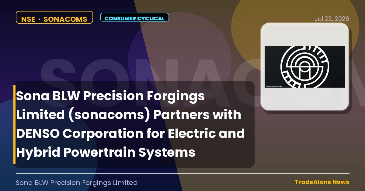 Sona BLW Precision Forgings Limited Sonacoms Joint Venture