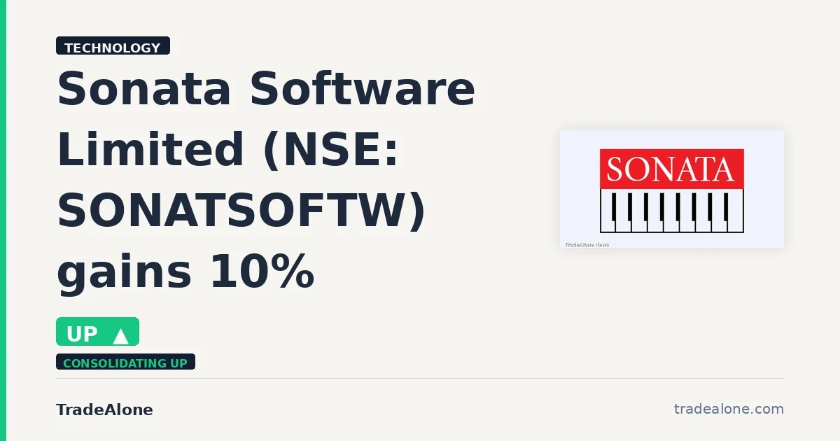 Sonata Software Limited NSE: SONATSOFTW gains 10% intraday