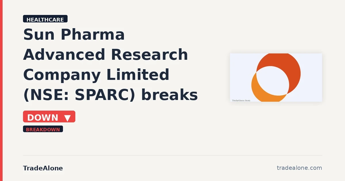 Sun Pharma Advanced Research Company Limited SPARC breaks below support
