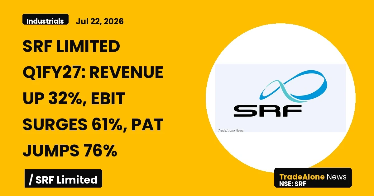 Srf Limited Q1fy27 Results: Revenue Up 32%, EBIT Surges 61%, PAT Jumps 76%
