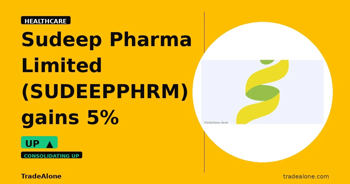 Sudeep Pharma Limited SUDEEPPHRM gains 5% intraday