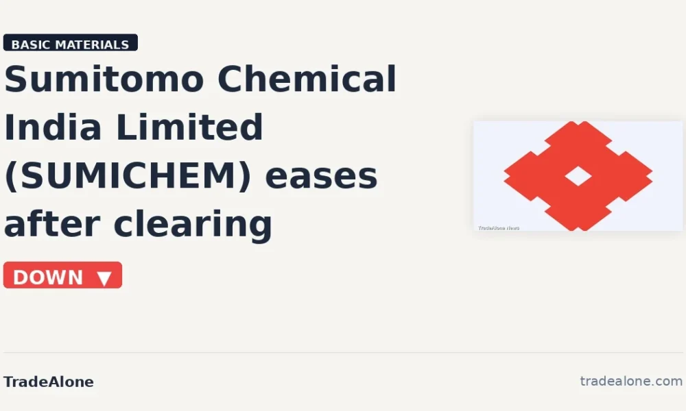 Sumitomo Chemical India Limited SUMICHEM shows pressure after breakout