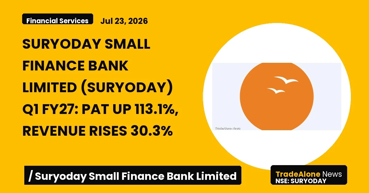 Suryoday Small Finance Bank Limited Suryoday Q1 FY27 Results