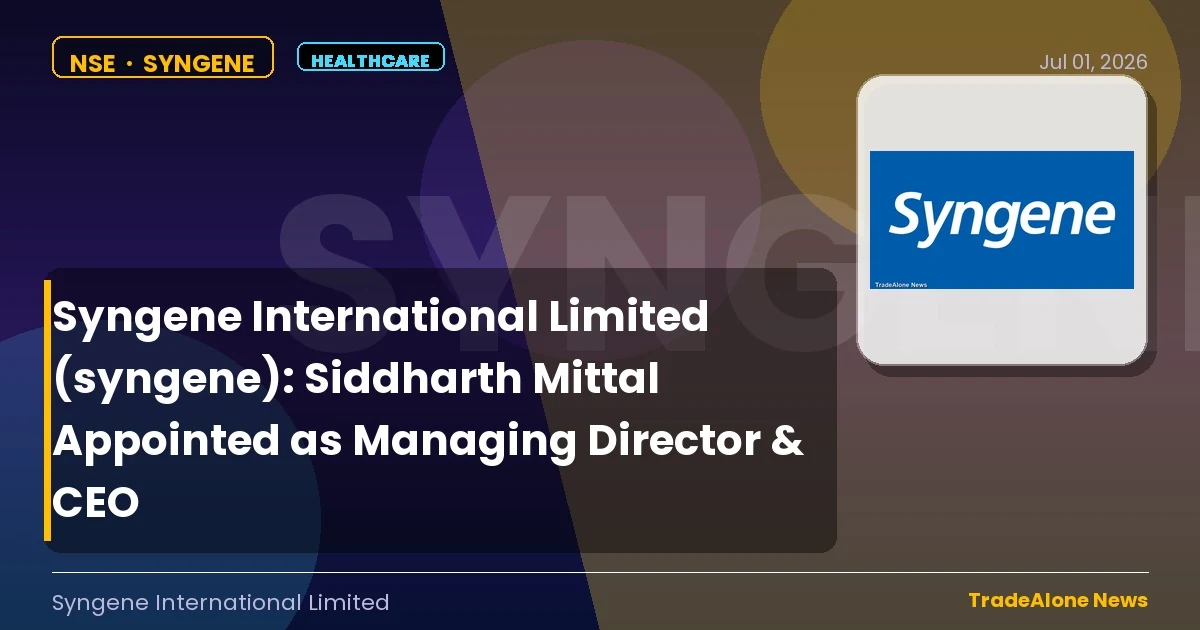Syngene International Limited NSE Syngene Leadership Change