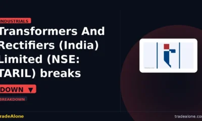 Transformers And Rectifiers (India) Limited TARIL breaks below support