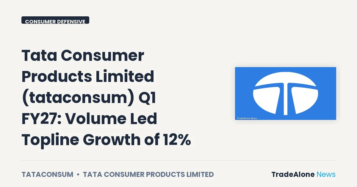 Tata Consumer Products Limited Q1 FY27 Results