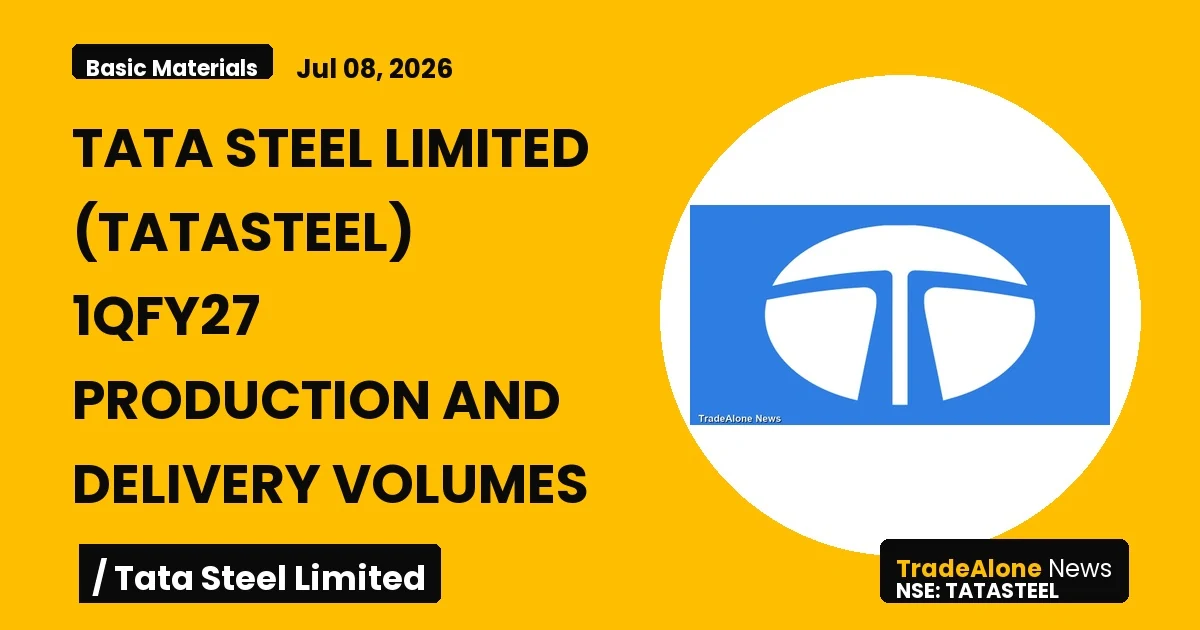 Tata Steel Limited Tatasteel 1qfy27 Production