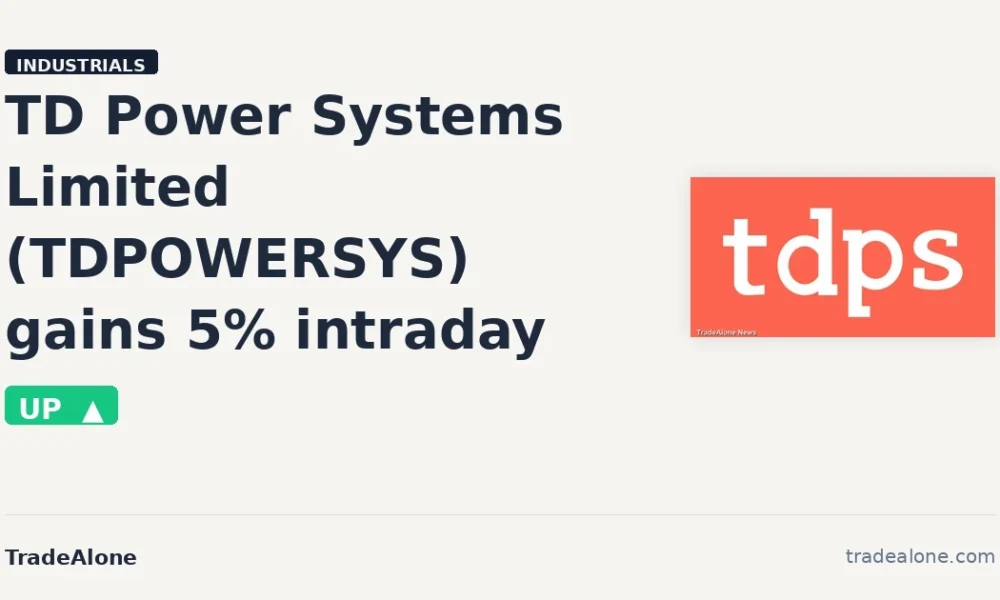 TD Power Systems Limited TDPOWERSYS gains 5% intraday despite breakdown