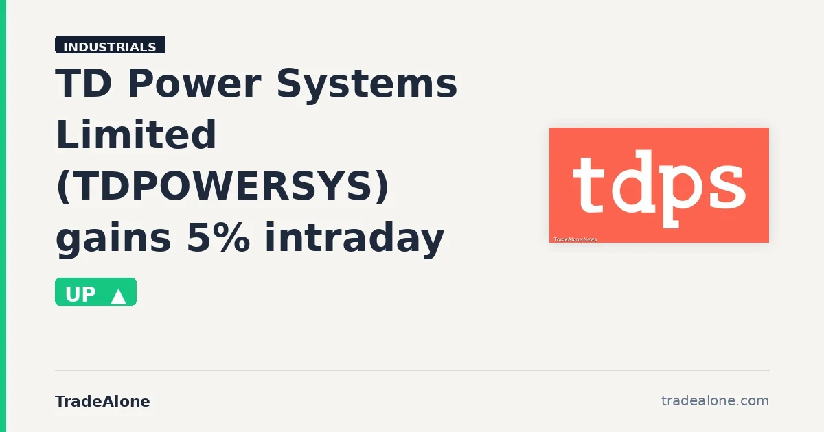 TD Power Systems Limited TDPOWERSYS gains 5% intraday despite breakdown
