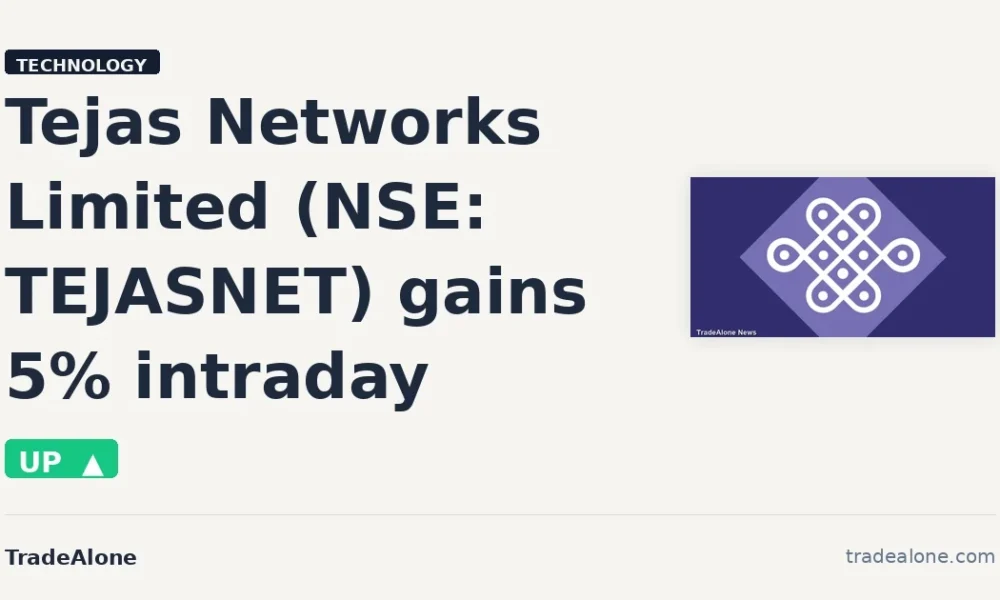 Tejas Networks Limited TEJASNET gains 5% intraday