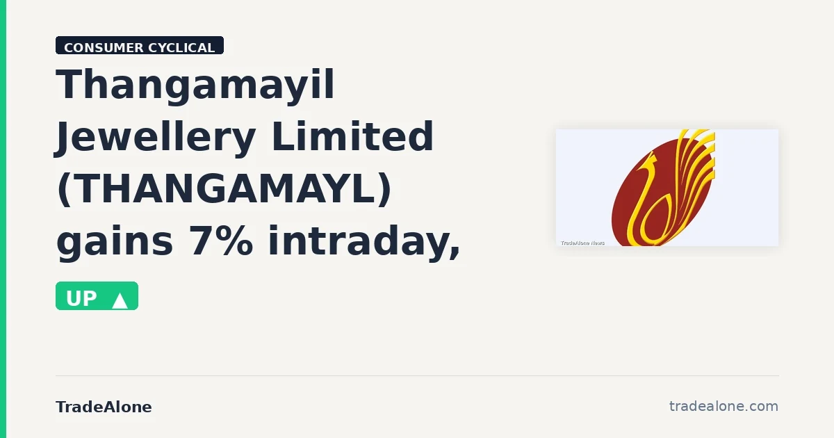 Thangamayil Jewellery Limited THANGAMAYL gains 7% intraday