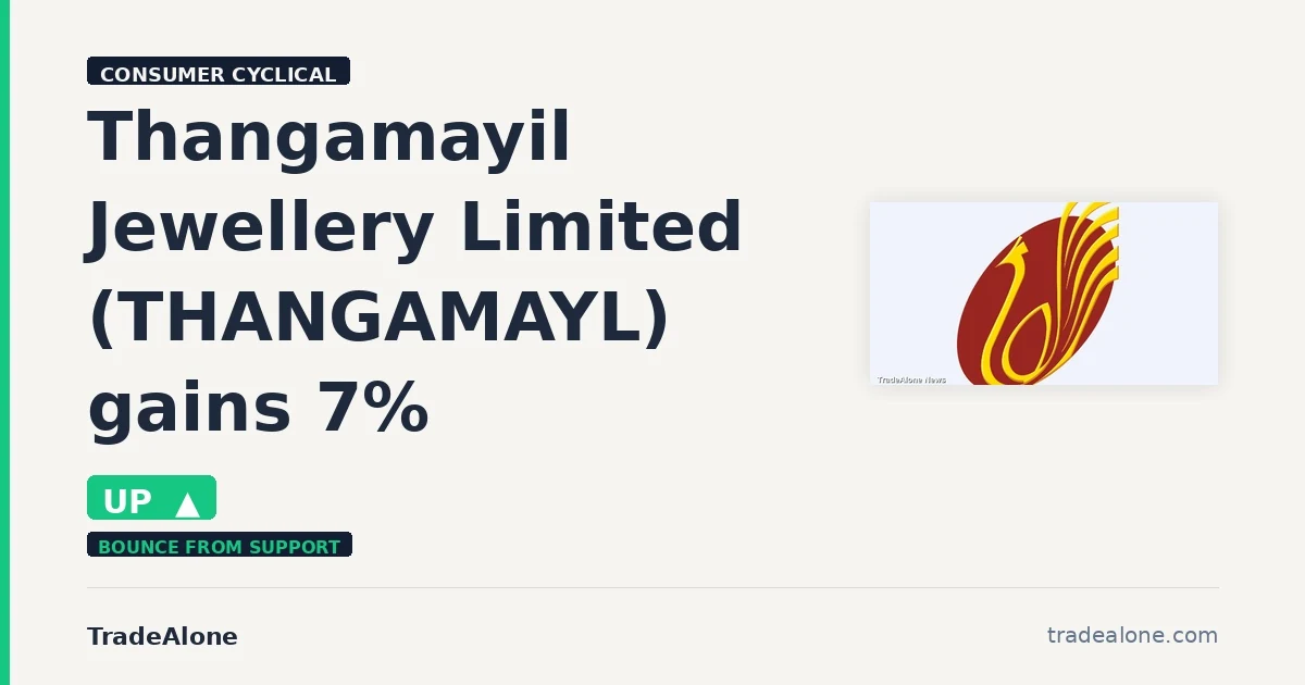Thangamayil Jewellery Limited THANGAMAYL gains 7% intraday