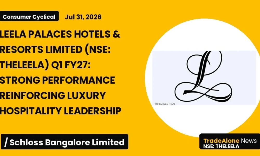 Leela Palaces Hotels & Resorts Limited NSE Theleela Q1 FY27
