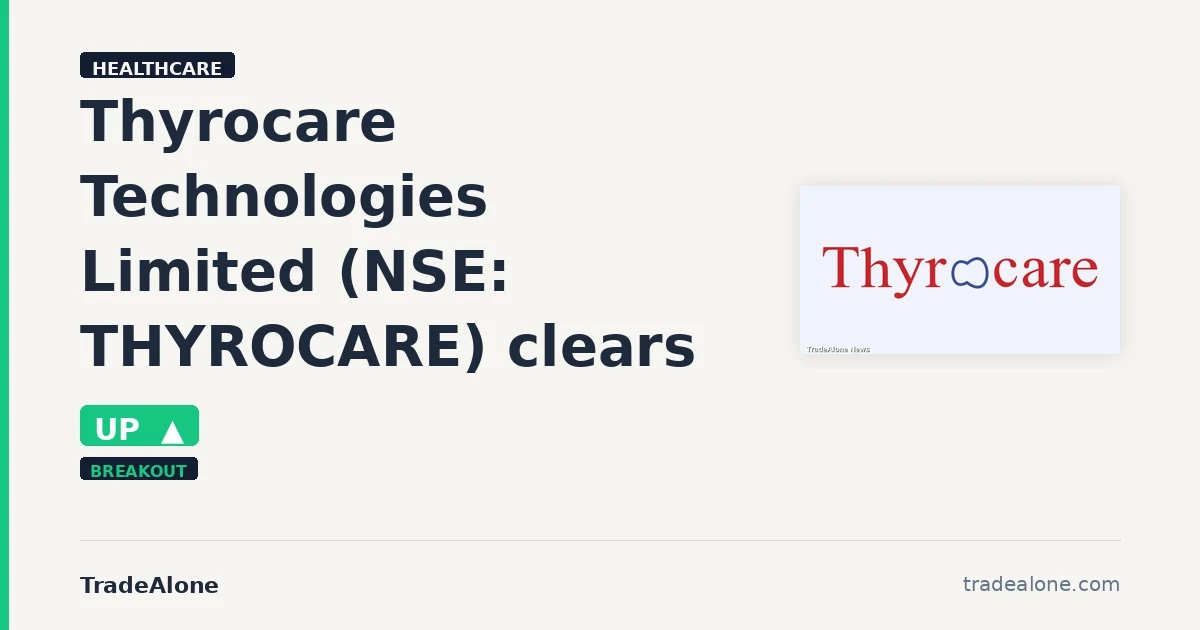 Thyrocare Technologies Limited NSE THYROCARE clears resistance