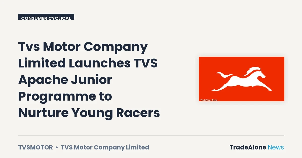 Tvs Motor Company Tvsmotor TVS Apache Junior Programme July 2026