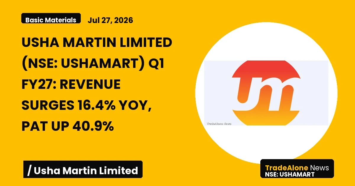 Usha Martin Limited NSE Ushamart Q1 FY27 Results