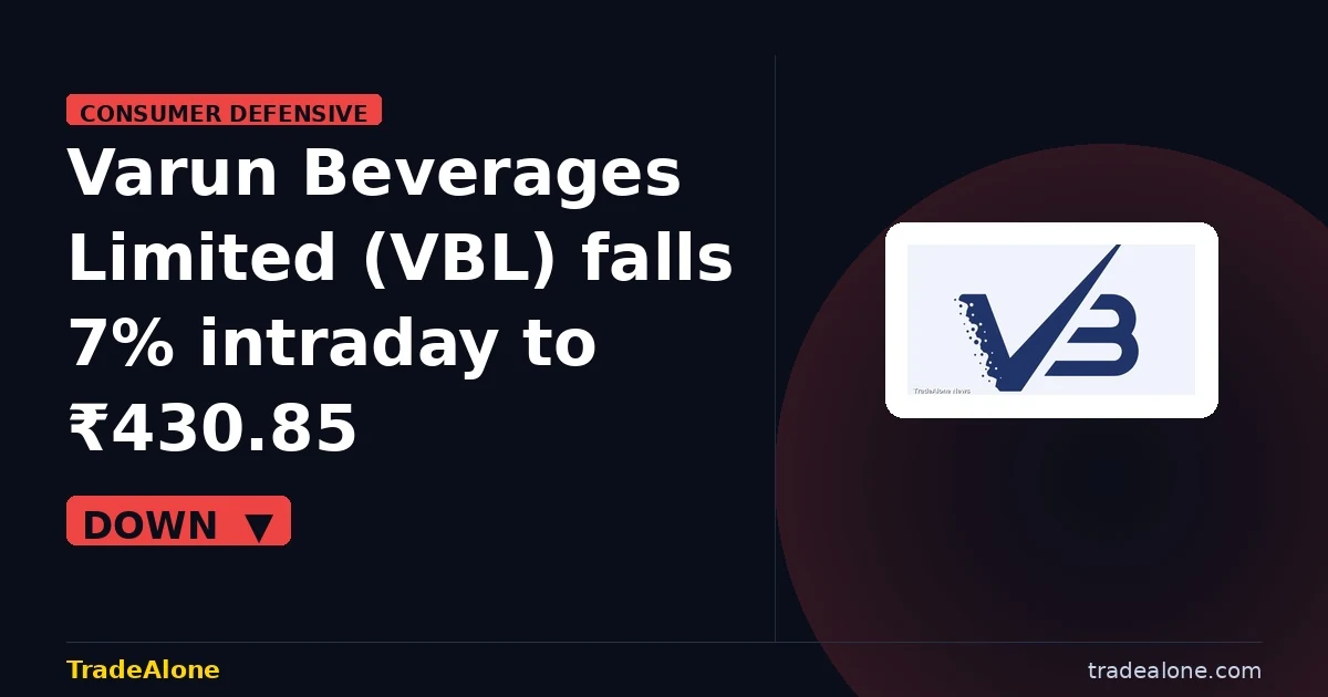 Varun Beverages Limited VBL stock down 7%